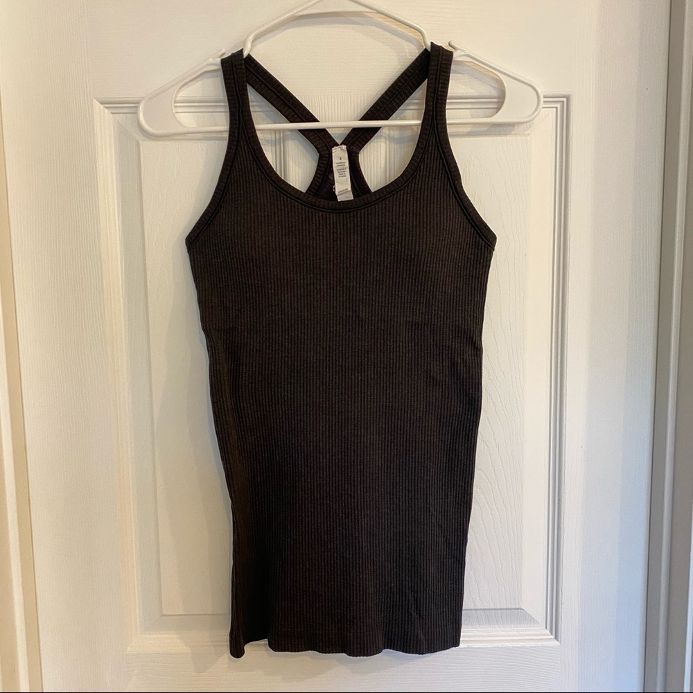 Lululemon Ebb To Street Tank Top Heathered Black